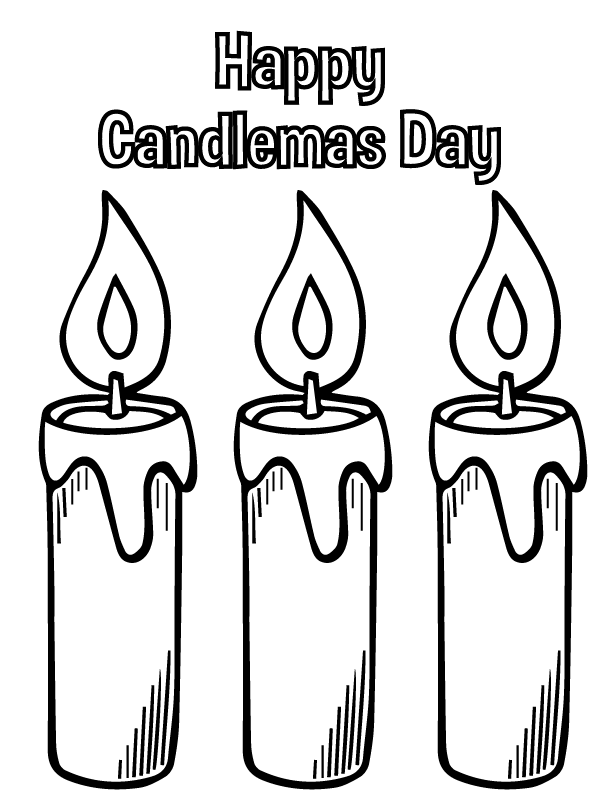 Dibujo de Candlemas Day With Three Candles Coloring Pagepng para Colorear y Imprimir