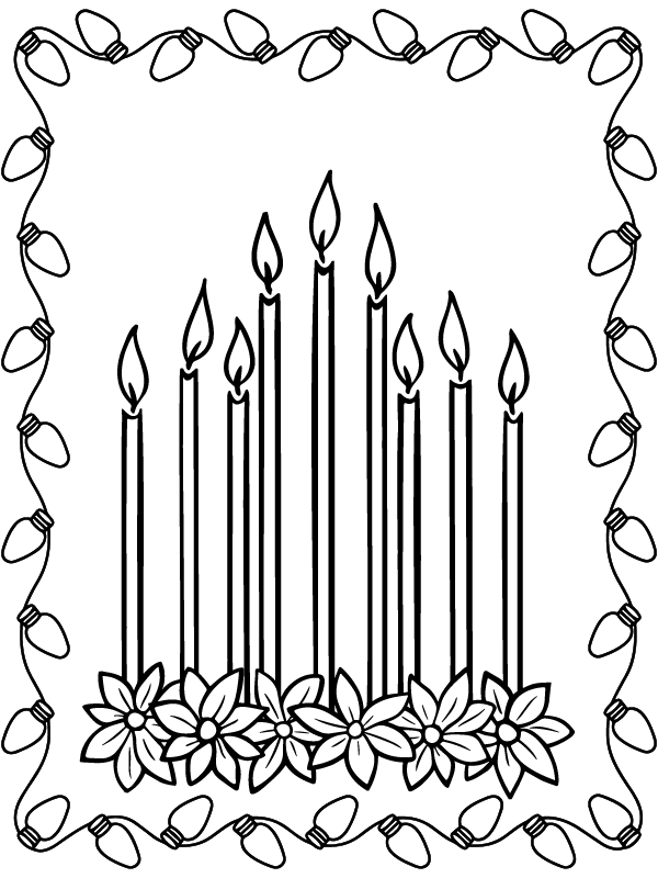 Dibujo de Candles In Candlemas Coloring Pagepng para Colorear y Imprimir
