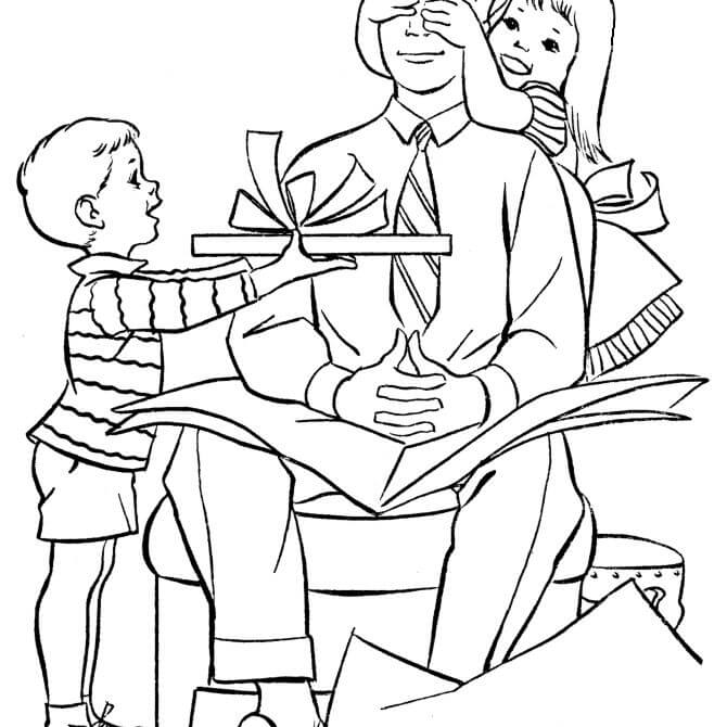 Dibujo de ¡Feliz Cumpleaños Papá para Colorear y Imprimir
