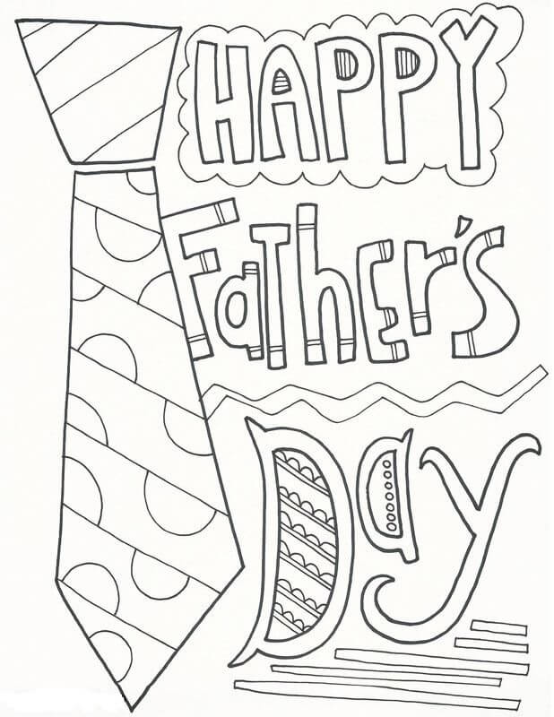 Dibujo de ¡Feliz Día Del Padre para Colorear y Imprimir