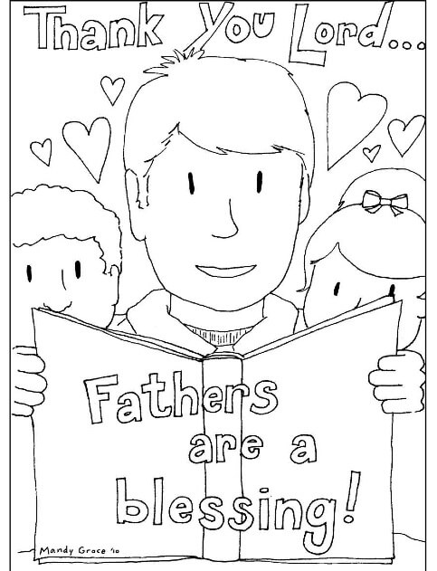 Dibujo de Gracias Padre para Colorear y Imprimir