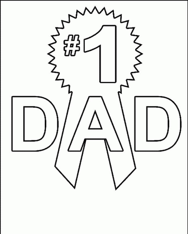 Dibujo de Padre Número Uno para Colorear y Imprimir