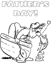 Dibujo de Padre Remando para Colorear y Imprimir