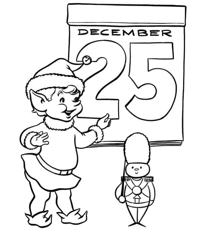 Dibujo de 25 de Diciembre para Colorear y Imprimir