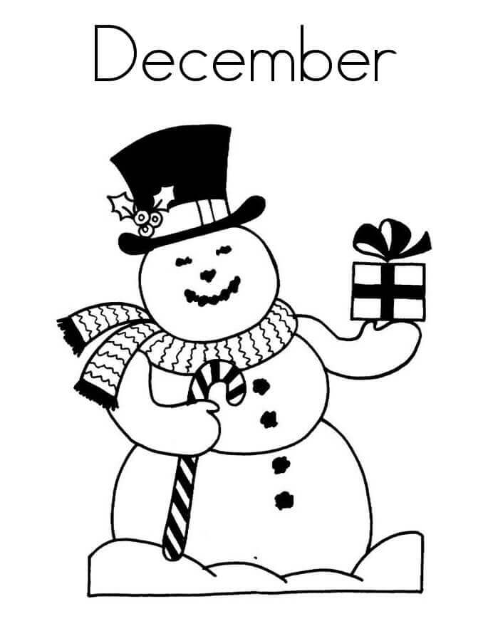 Diciembre para Colorear