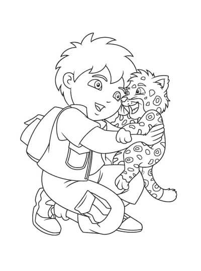 Dibujo de Diego Abrazando a Diego para Colorear y Imprimir