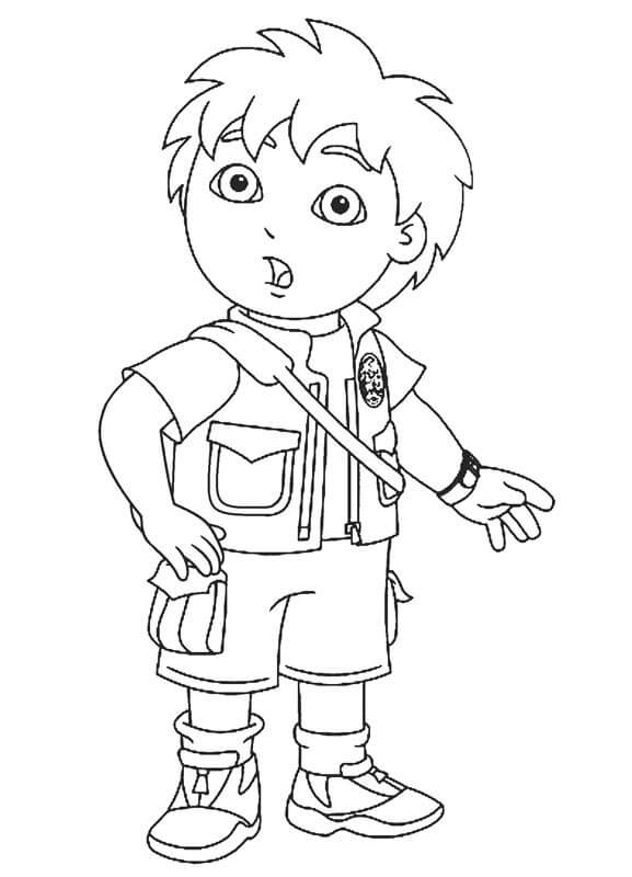 Dibujo de Diego Sorprendido para Colorear y Imprimir