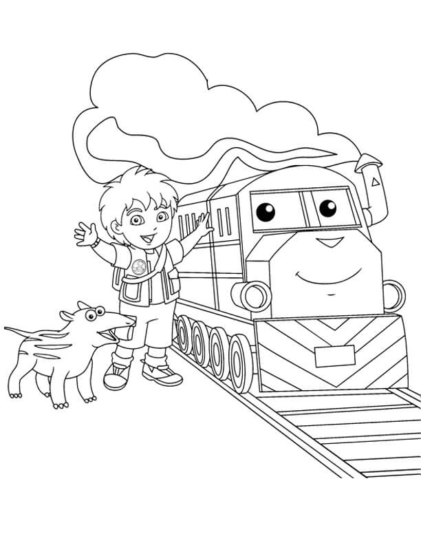 Dibujo de Diego y Amigos para Colorear y Imprimir