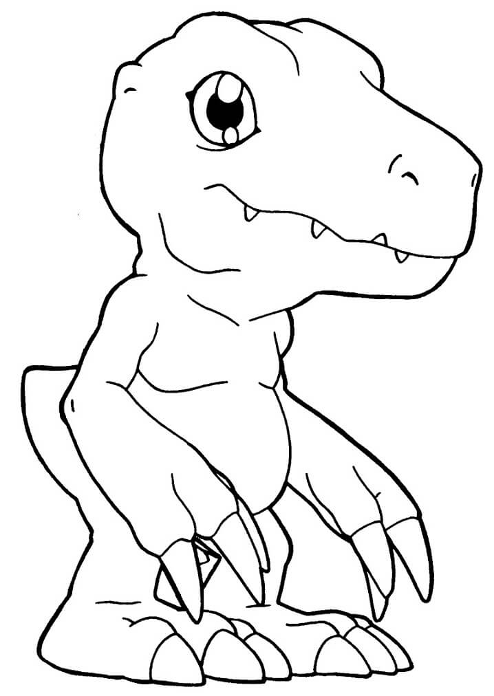 Dibujo de Agumon para Colorear y Imprimir
