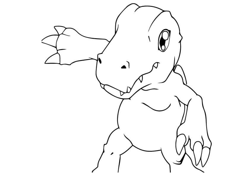 Dibujo de Digimon Agumon para Colorear y Imprimir