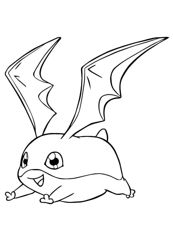 Dibujo de Digimon Patamon para Colorear y Imprimir