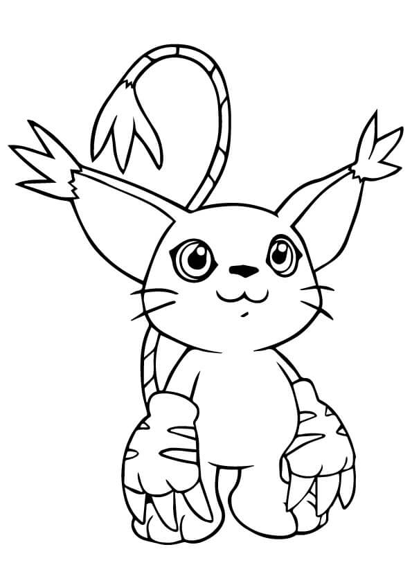 Dibujo de Digimon Tailmon para Colorear y Imprimir