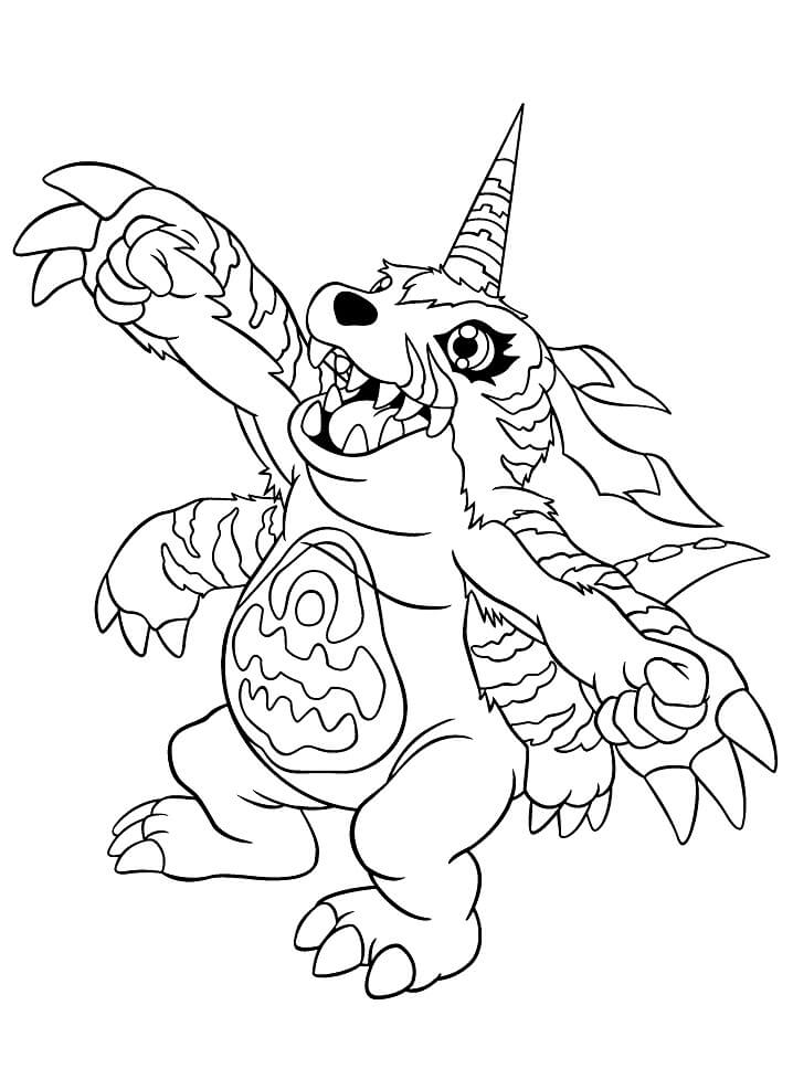 Dibujo de Gabumon para Colorear y Imprimir