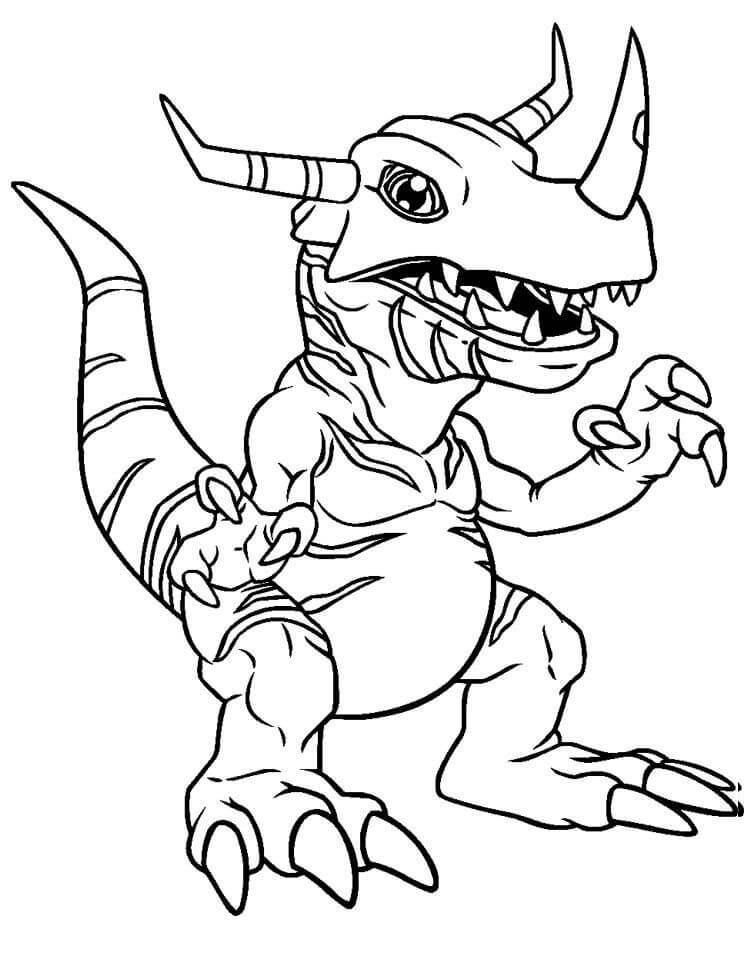 Dibujo de Monstruo Agumon para Colorear y Imprimir