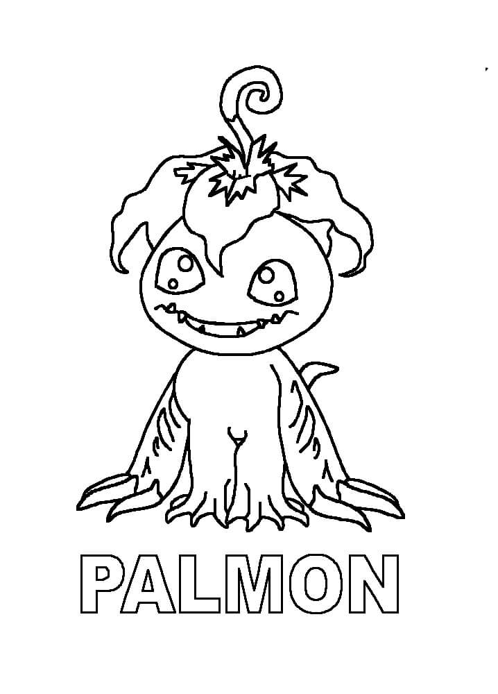 Dibujo de Palmon Divertido para Colorear y Imprimir