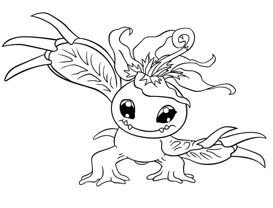 Dibujo de Palmon Sonriendo para Colorear y Imprimir