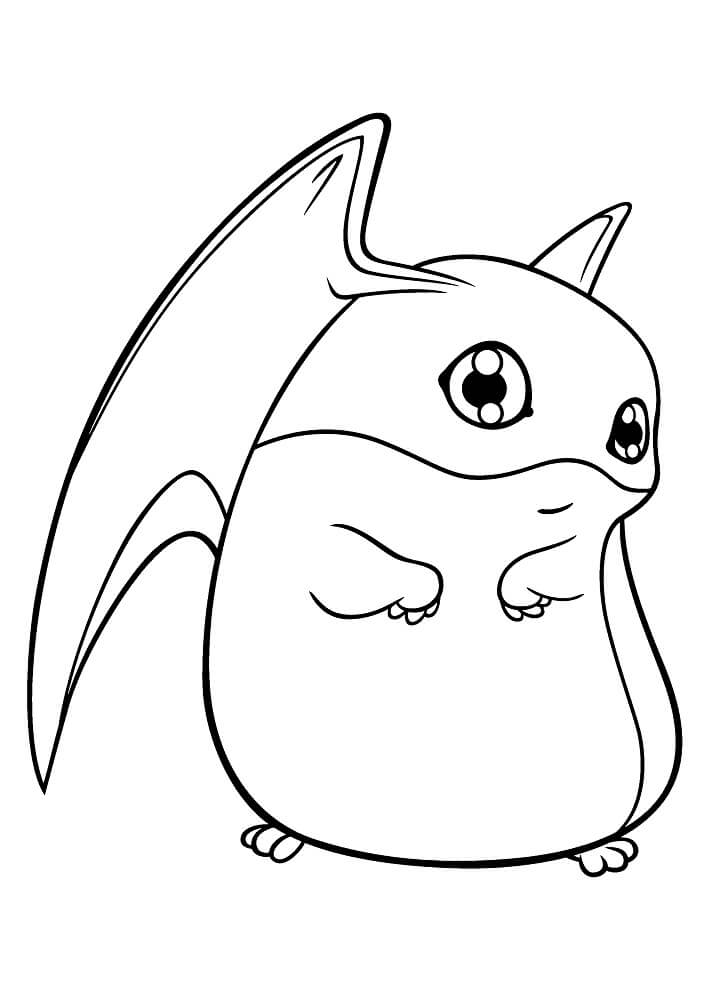 Dibujo de Patamon Lindo para Colorear y Imprimir