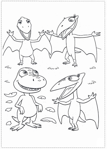 Dibujo de Dinosaurio Divertido para Colorear y Imprimir