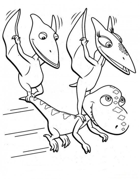 Dibujo de Dinosaurio Lindo para Colorear y Imprimir