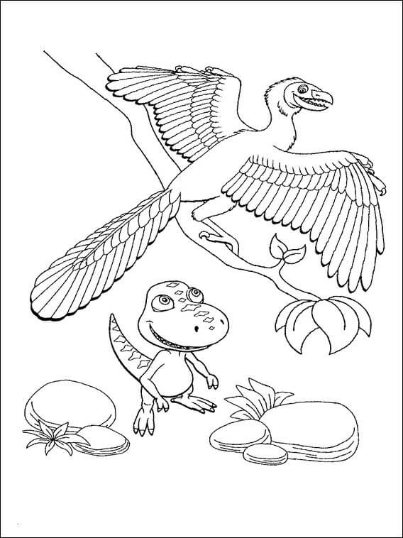 Dibujo de Dinosaurio Vuelo para Colorear y Imprimir