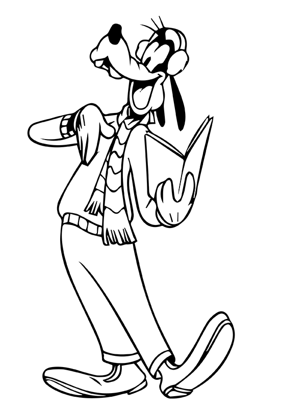 goofy cantando villancicos navidad p gina para colorear