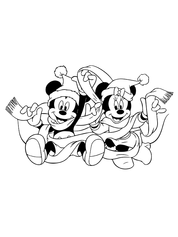 mickey and minnie navidad p gina para colorear