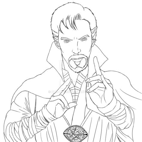 Dibujo de Doctor Extrano y Piedra Del Tiempo para Colorear y Imprimir