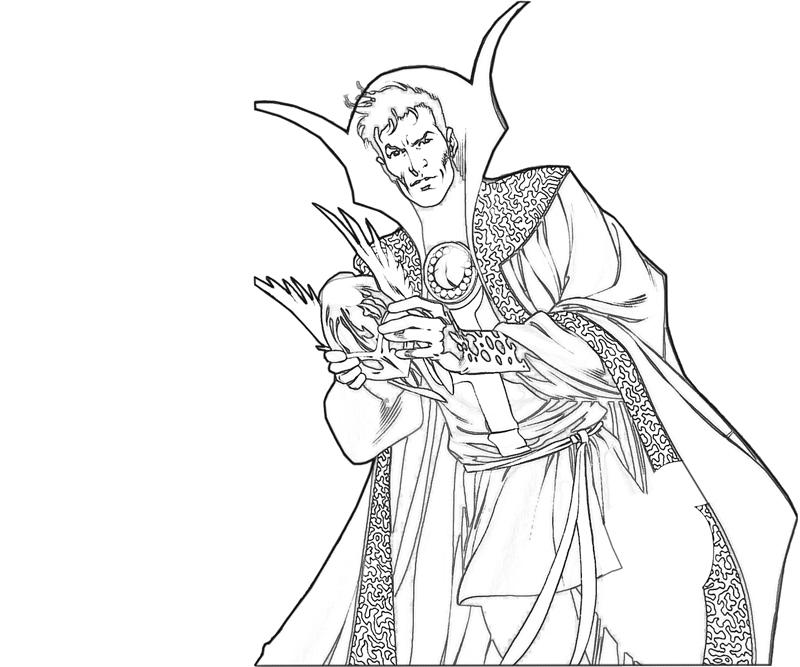 Dibujo de Dr Extrano Sosteniendo Una Máscara para Colorear y Imprimir