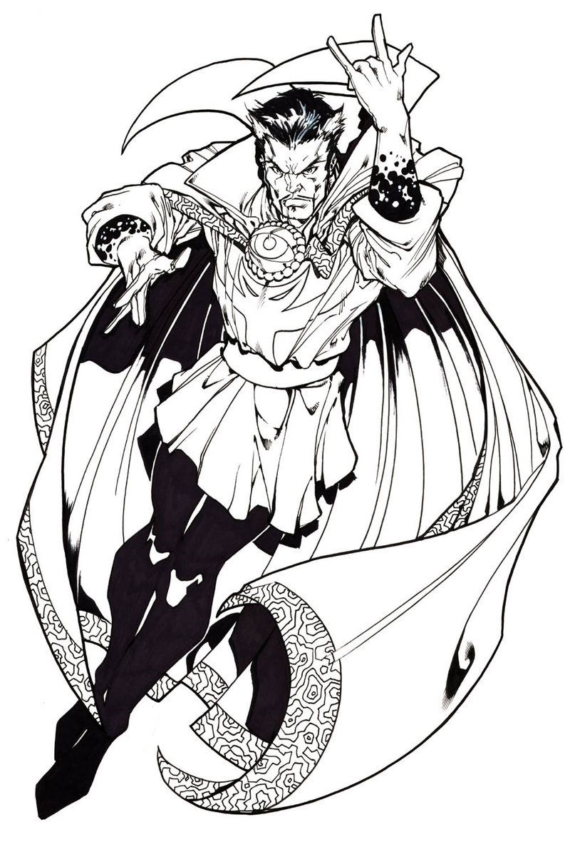 Dibujo de Genial Doctor Extrano para Colorear y Imprimir