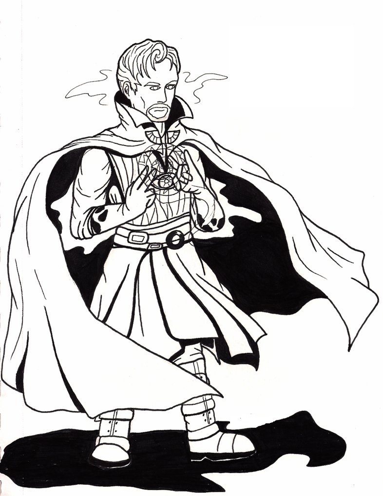 Dibujo de Increíble Doctor Extrano para Colorear y Imprimir