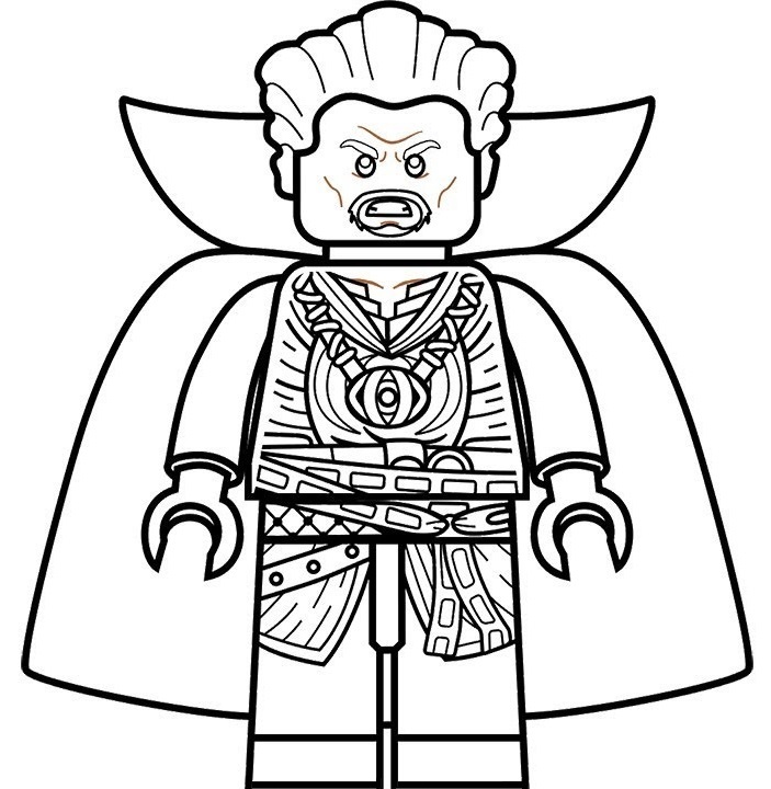 Dibujo de Lego Dr Extrano para Colorear y Imprimir