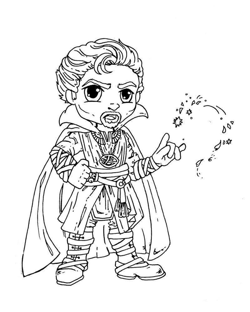 Dibujo de Lindo Doctor Extrano para Colorear y Imprimir