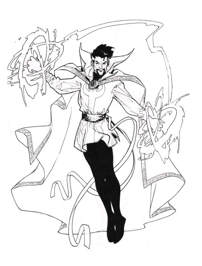 Dibujo de Magia Del Doctor Extrano para Colorear y Imprimir