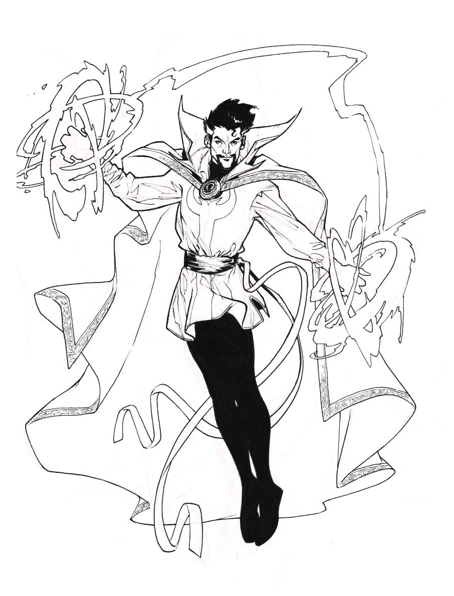 Dibujo de Magia Del Doctor Extrano para Colorear y Imprimir