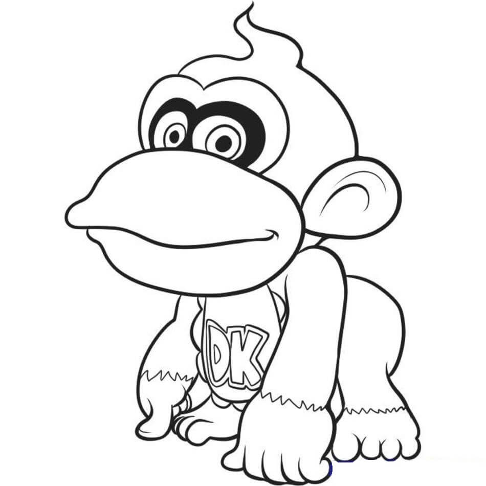dibujo bebe donkey kong para colorear