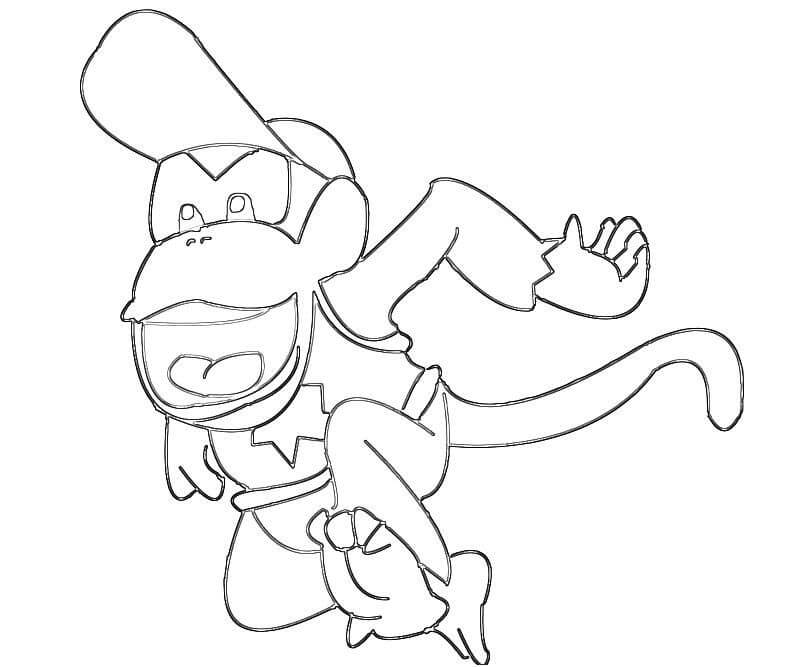 dibujo dibujando a diddy kong para colorear