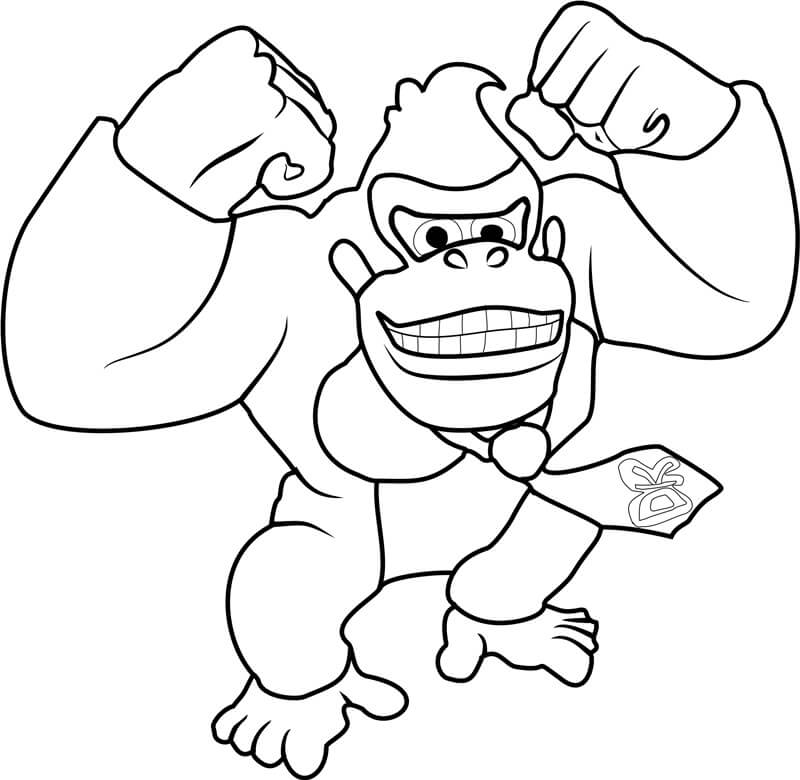 dibujo diversion de donkey kong para colorear
