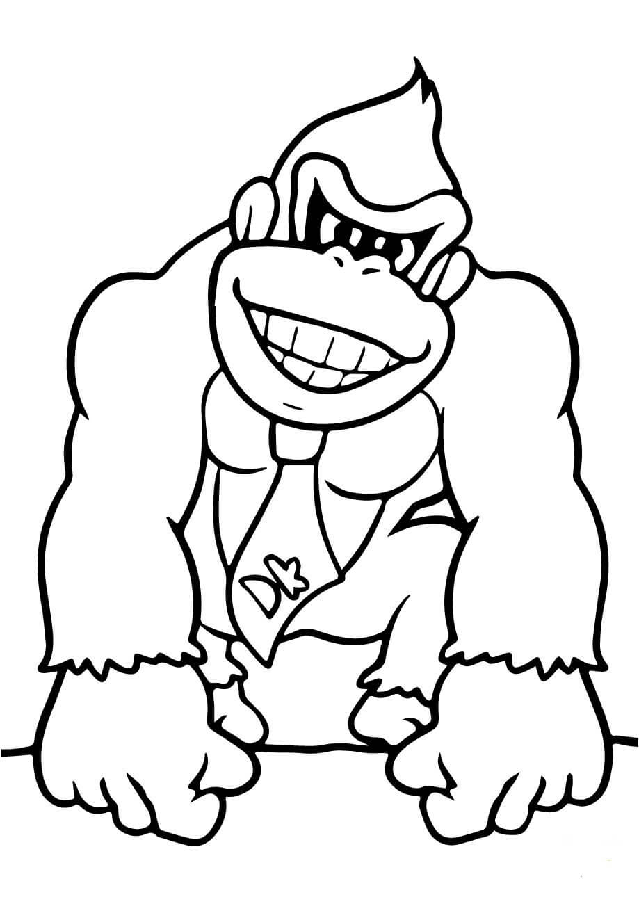 dibujo donkey kong basico para colorear