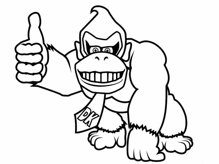dibujo donkey kong como tu para colorear
