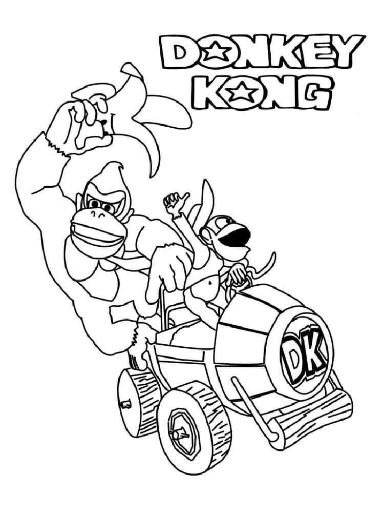 dibujo donkey kong impresionante para colorear