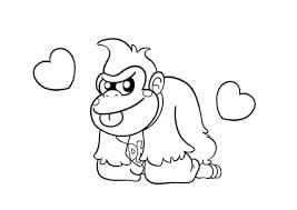 dibujo donkey kong lindo para colorear