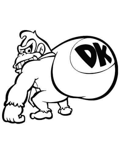 dibujo simple donkey kong para colorear