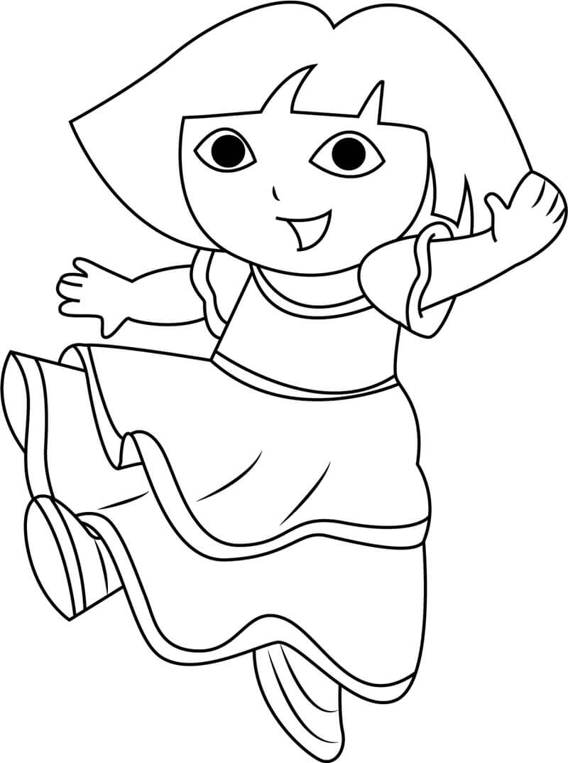 Dibujo de Dora Está Bailando para Colorear y Imprimir