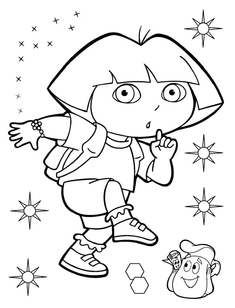 Dibujo de Dora Tranquila para Colorear y Imprimir