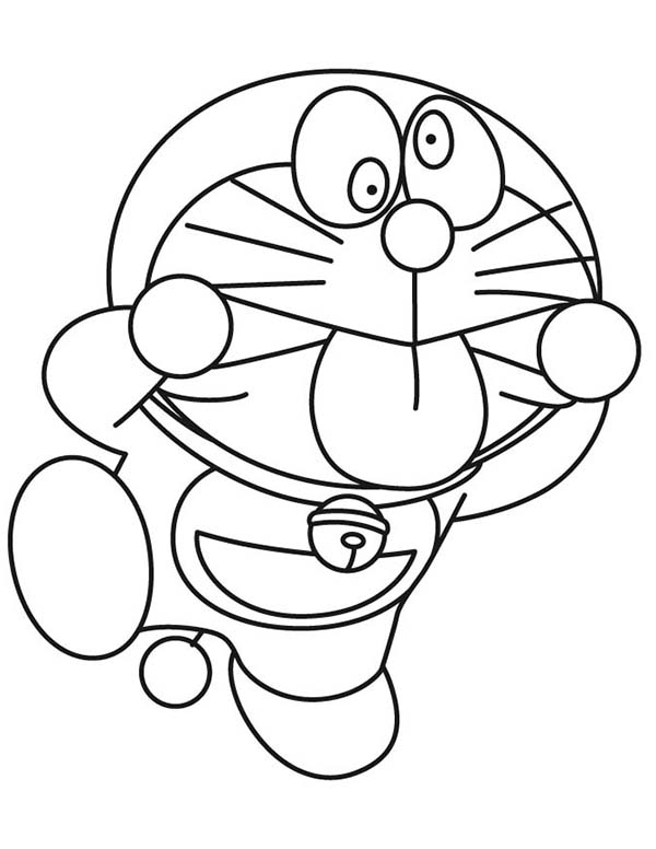 dibujo doraemon divertido para colorear