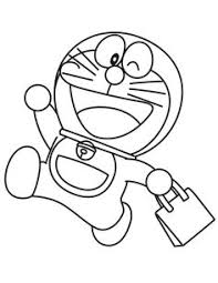 dibujo doraemon ir de compras para colorear