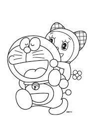 dibujo doraemon y dorami para colorear