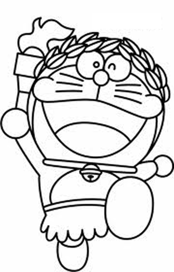 dibujo doraemon y olimpico para colorear