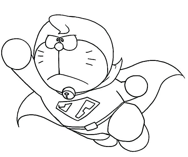 dibujo super doraemon para colorear