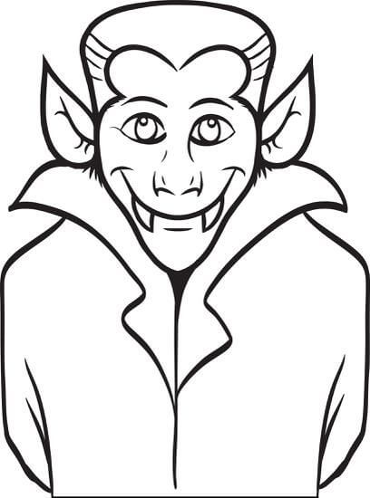 Dibujo de Cara de Drácula para Colorear y Imprimir